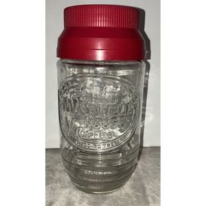 Vintage Maxwell House Coffee Glass Jar Anchor Hocking Canister Red Lid